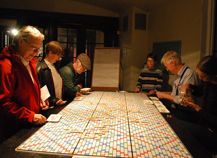 John Shipman, Ten Models of the Universe: Giant Word Game Model of the Universe played across 24 Scrabble boards, 2013